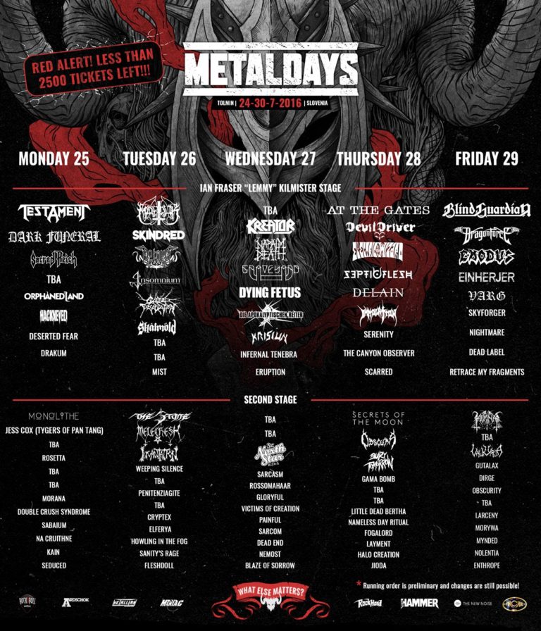 Metaldays: lineup 2016