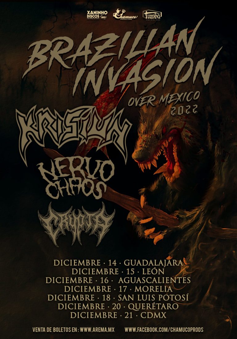 KRISIUN, NERVO CHAOS y CRYPTA en México 2022