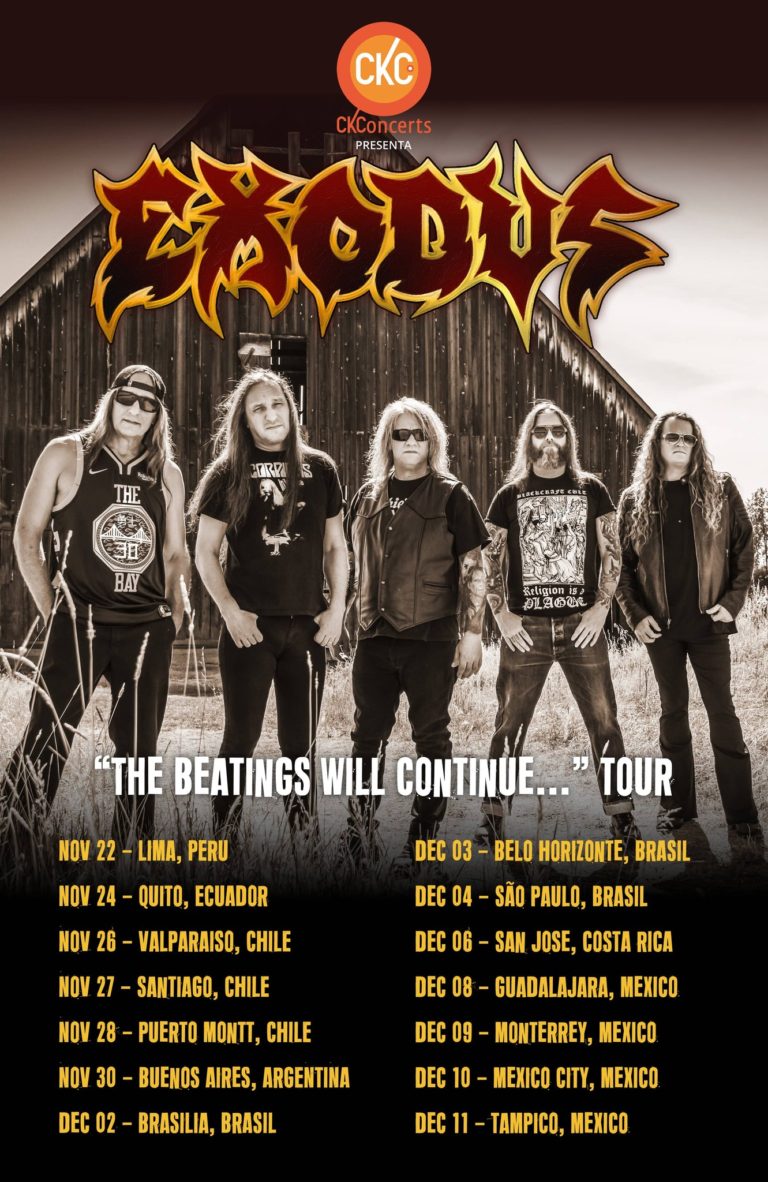 EXODUS The Beatings will Continue Tour 2022 México y Latinoamérica