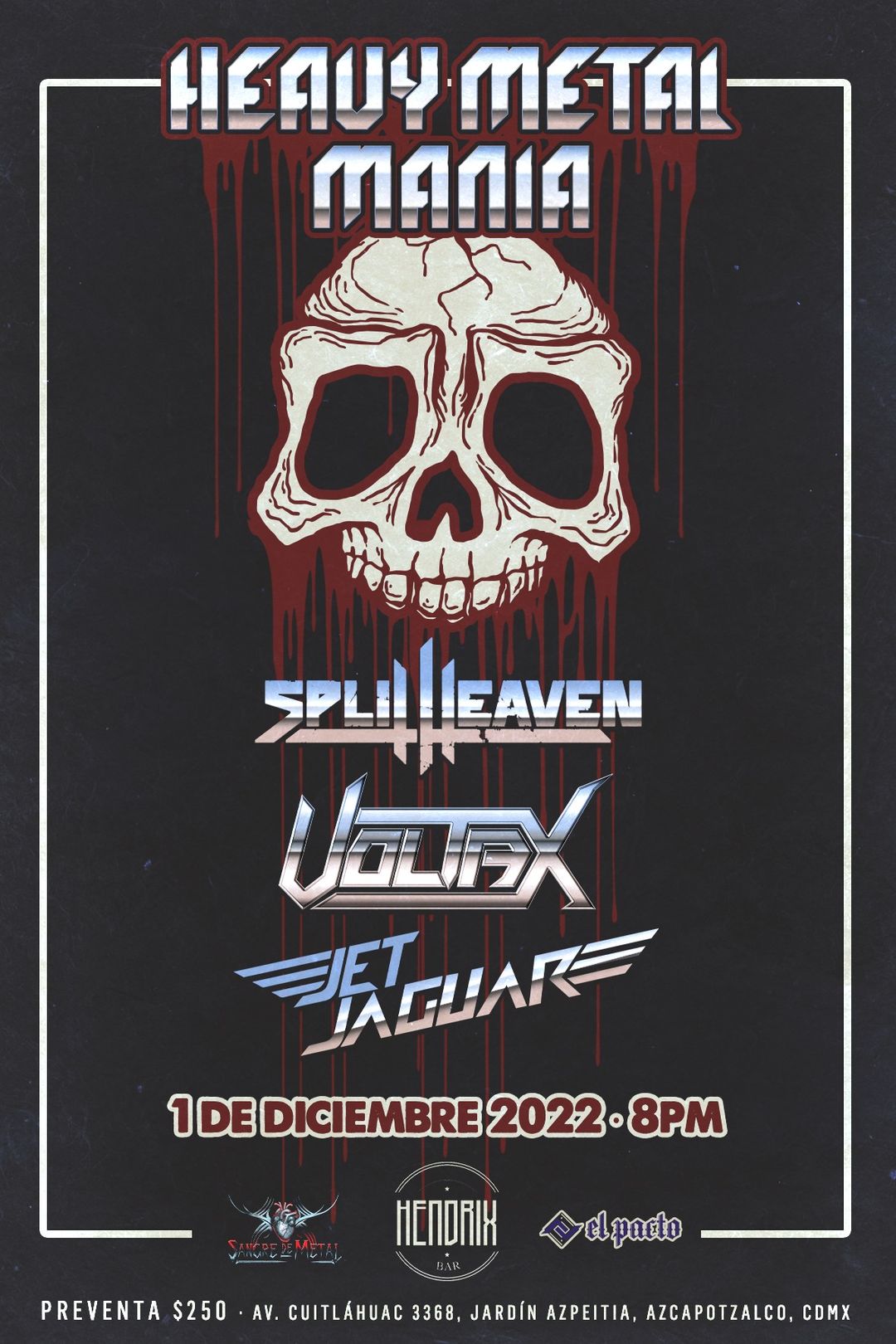 Heavy Metal Mania: SPLIT HEAVEN, VOLTAX y JET JAGUAR en la CDMX |  