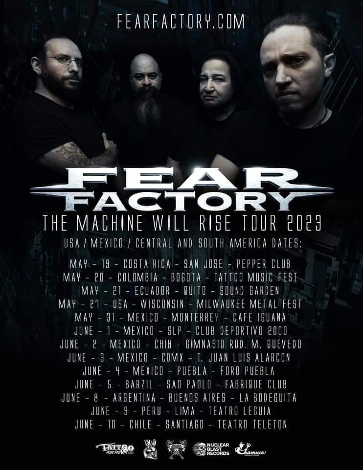 FEAR FACTORY The Machine Will Rise Tour 2023 Mexico y Latinoamérica