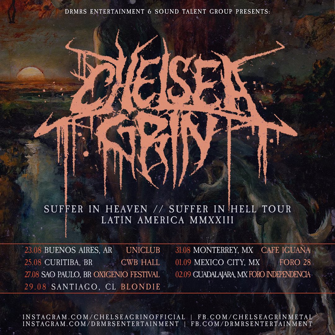 Chelsea Grin “suffer In Heaven Suffer In Hell Tour” En México Metaltowernet 6921