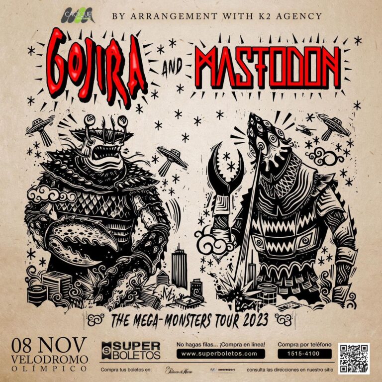 GOJIRA & MASTODON The Mega Monsters Tour 2023 en CDMX