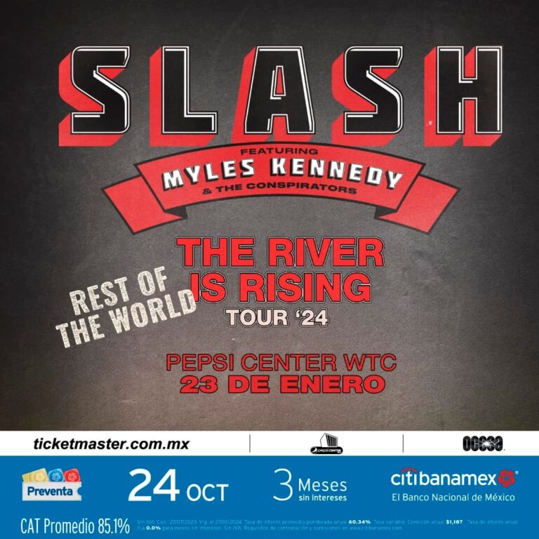 SLASH Feat. Myles Kennedy + The Conspirators en México: The River is Rising Tour 2024, preventa y venta de boletos