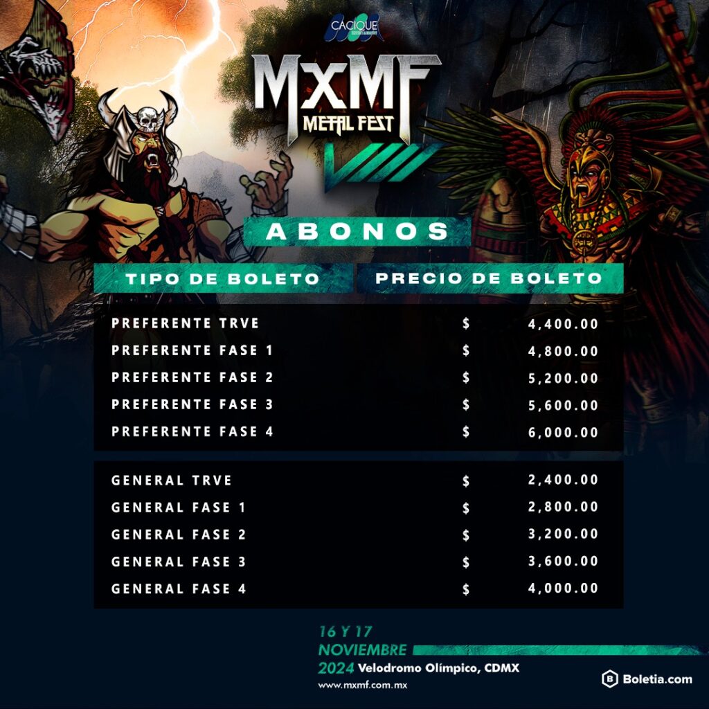 MXMF Metal Fest VIII – 2024, bandas confirmadas, precios y venta de boletos  | METALTOWER.NET