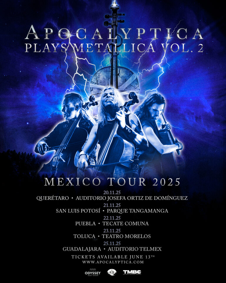 Apocalyptica Plays Metallica Vol.2 Mexico Tour 2025, Todas las Fechas, Boletos, Precios.