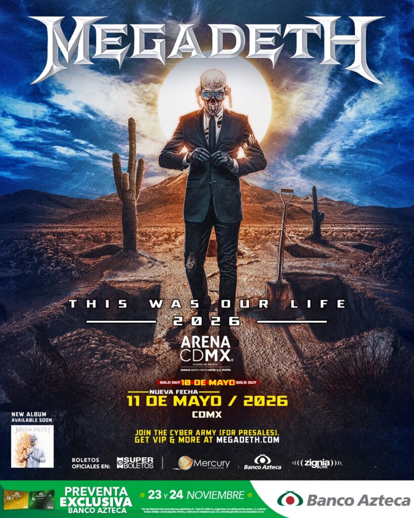 Megadeth en CDMX, Segunda Fecha, 11 de mayo de 2026