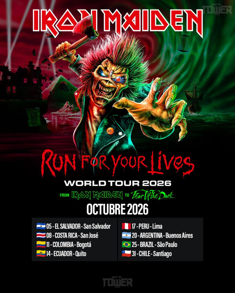 Fechas de Iron Maiden en Sudamerica 2026