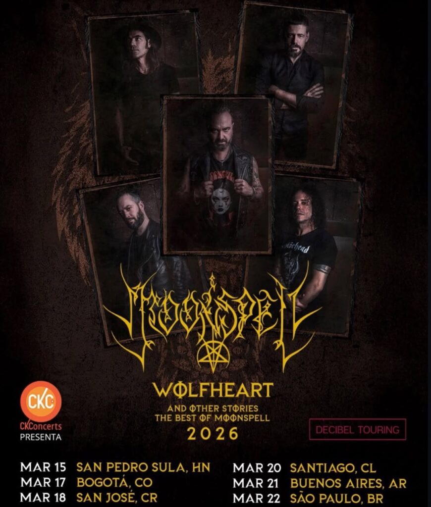 Moonspell hará una gira por Latinoamérica en marzo de 2026