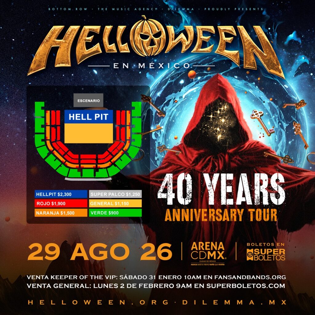 Helloween confirmó su concierto de aniversario en México para el próximo 28 de agosto