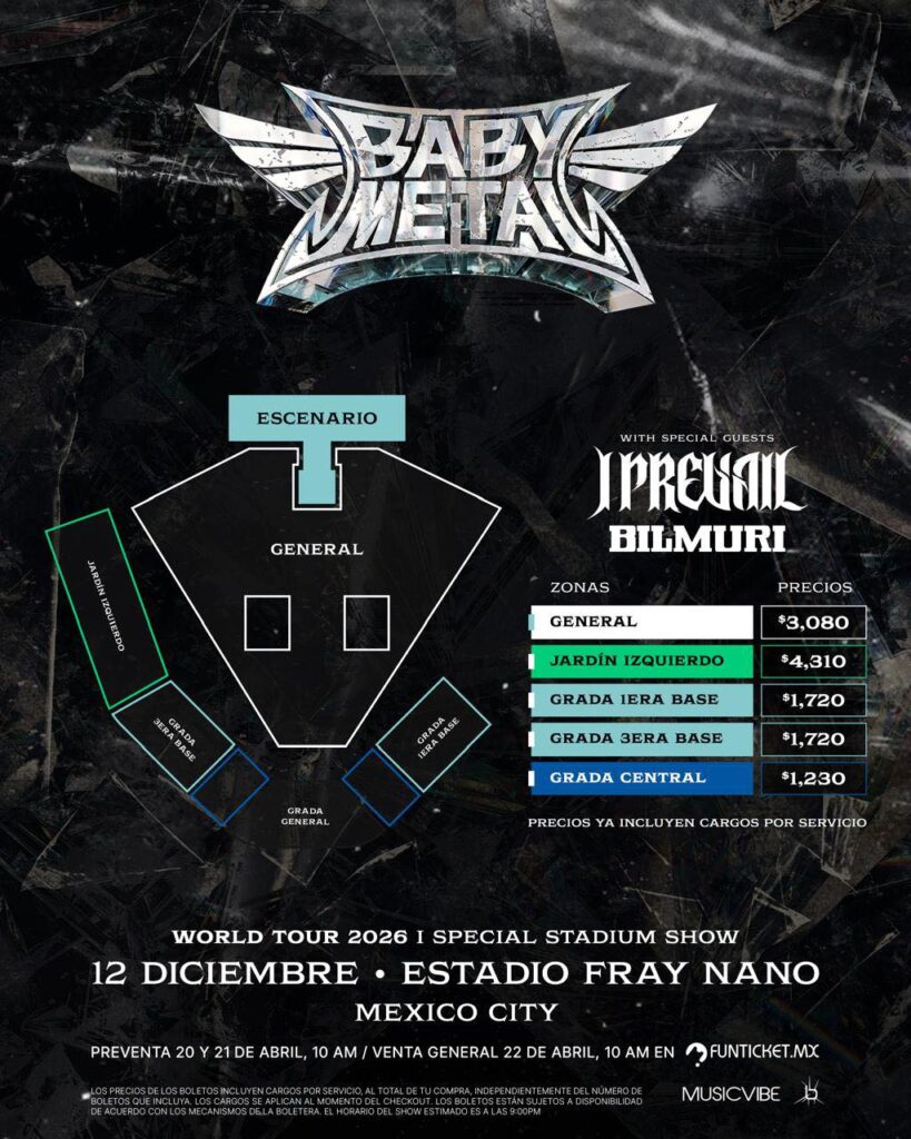 Precios BABYMETAL en México