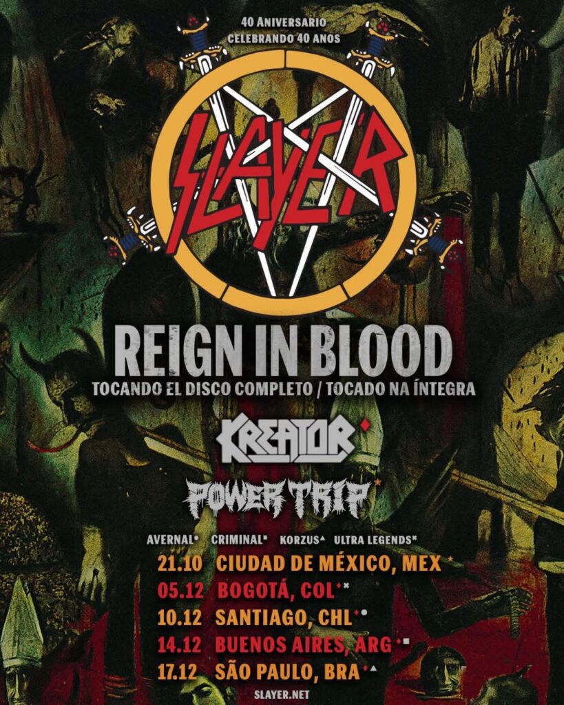 Slayer confirmaron su primera gira regional en siete años