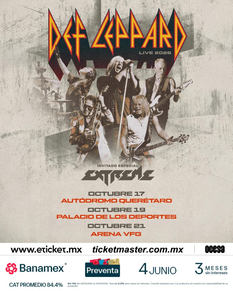 Def Leppard en México 2026; Queretaro, CDMX y Guadalajara – Venta de Boletos