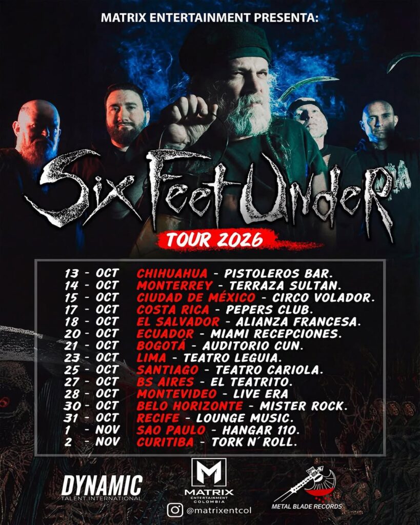 Six Feet Under desembarcan en México y Latinoamérica con una extensa gira