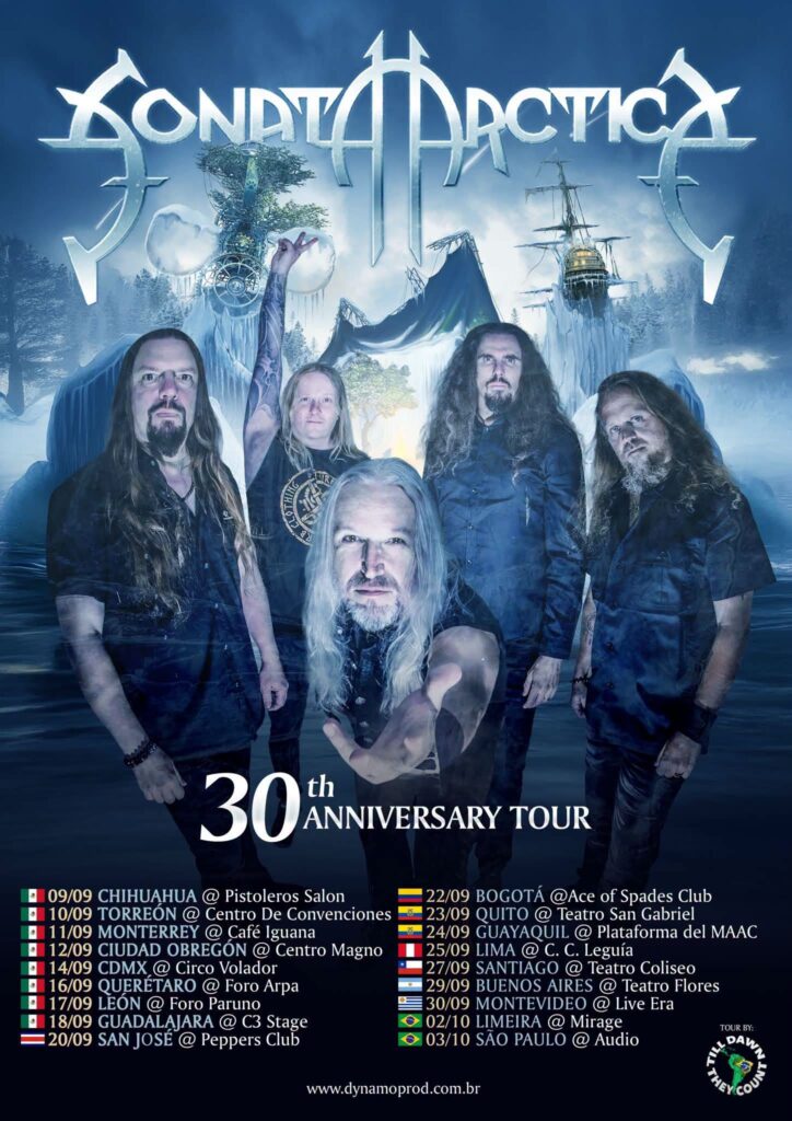 Sonata Arctica está a nada de regresar a Latinoamérica como parte del 30th Anniversary Tour
