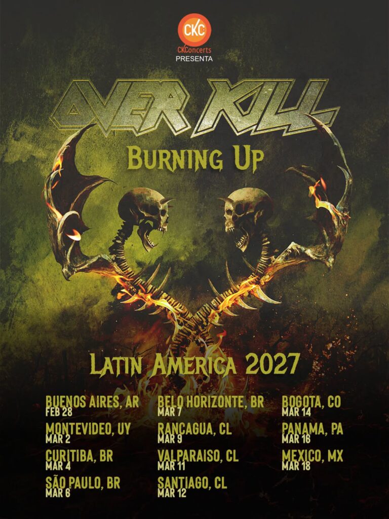 Overkill volverán a Latinoamérica a principios de 2027